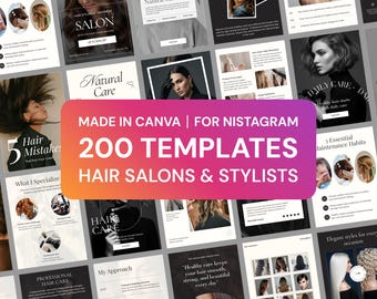 200 plantillas de Instagram de Canva para peluquerías y estilistas (descarga digital)