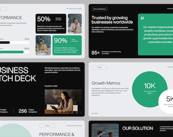 Plantilla de Canva para presentaciones de negocios, presentación moderna para startups, diapositivas editables, marketing e inversores.