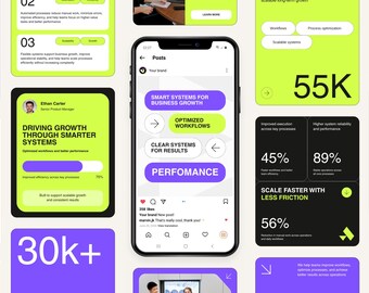Plantillas de Canva para Instagram, publicaciones y Stories en carrusel, kit de redes sociales para empresas