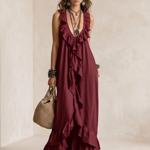 White Backless Maxi Dress
