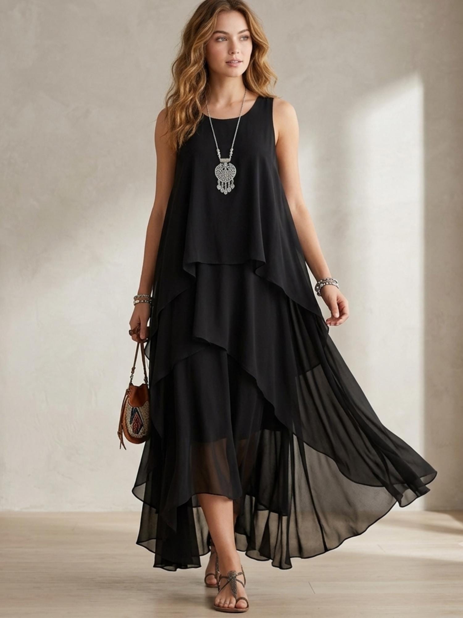 Asymmetrical Chiffon Dress