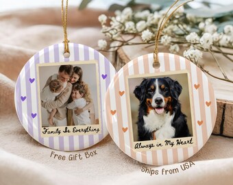 Personalized Photo Ornament, Custom Family Ornament, Memorial Ornament, Pet Ornament, Christmas Keepsake Gift