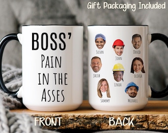 Personalized Photo Mug, Custom Faces Gift, Funny Boss Mug, Coworker Gift, Picture Coffee Cup Employee Team Gift, Office Humor.