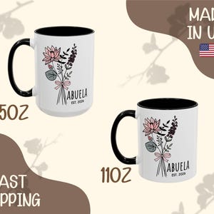 taza 11oz 15oz abuela personalizada floral mug