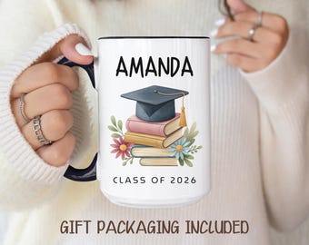 Personalized Graduation Mug Name Gift Class Year Coffee Cup Graduate Keepsake Present