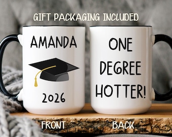 Personalized Graduation Mug: Custom Name, Year, Coffee Cup Keepsake