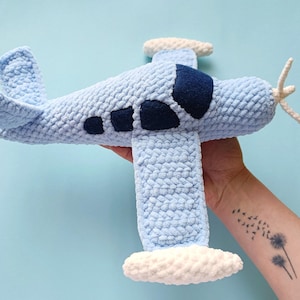 Patrón de avión a crochet, patrón de avión amigurumi, juguete de crochet para niños, crochet de aviación