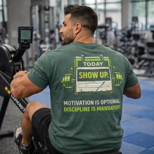 Motivation Is Optional Discipline Is Mandatory T-shirt | Gym Workout Tee | Hardcore Bodybuilding Tee | Aesthetic Muscle Fit Tee