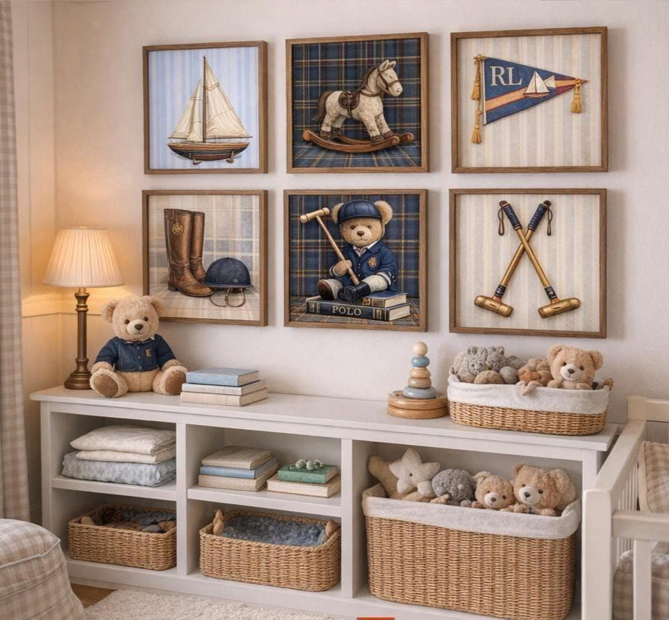 Polo Ralph Lauren Inspired | Nursery Art Set | Baby Boy Decor Printable ...