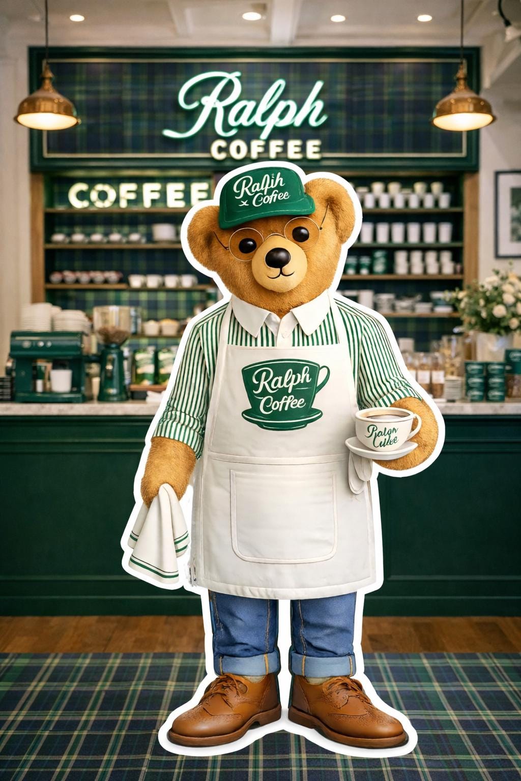 Ralph's Coffee Shop - Teddy Bear Barista Shop Art - Birthday Decor (Digital Download)