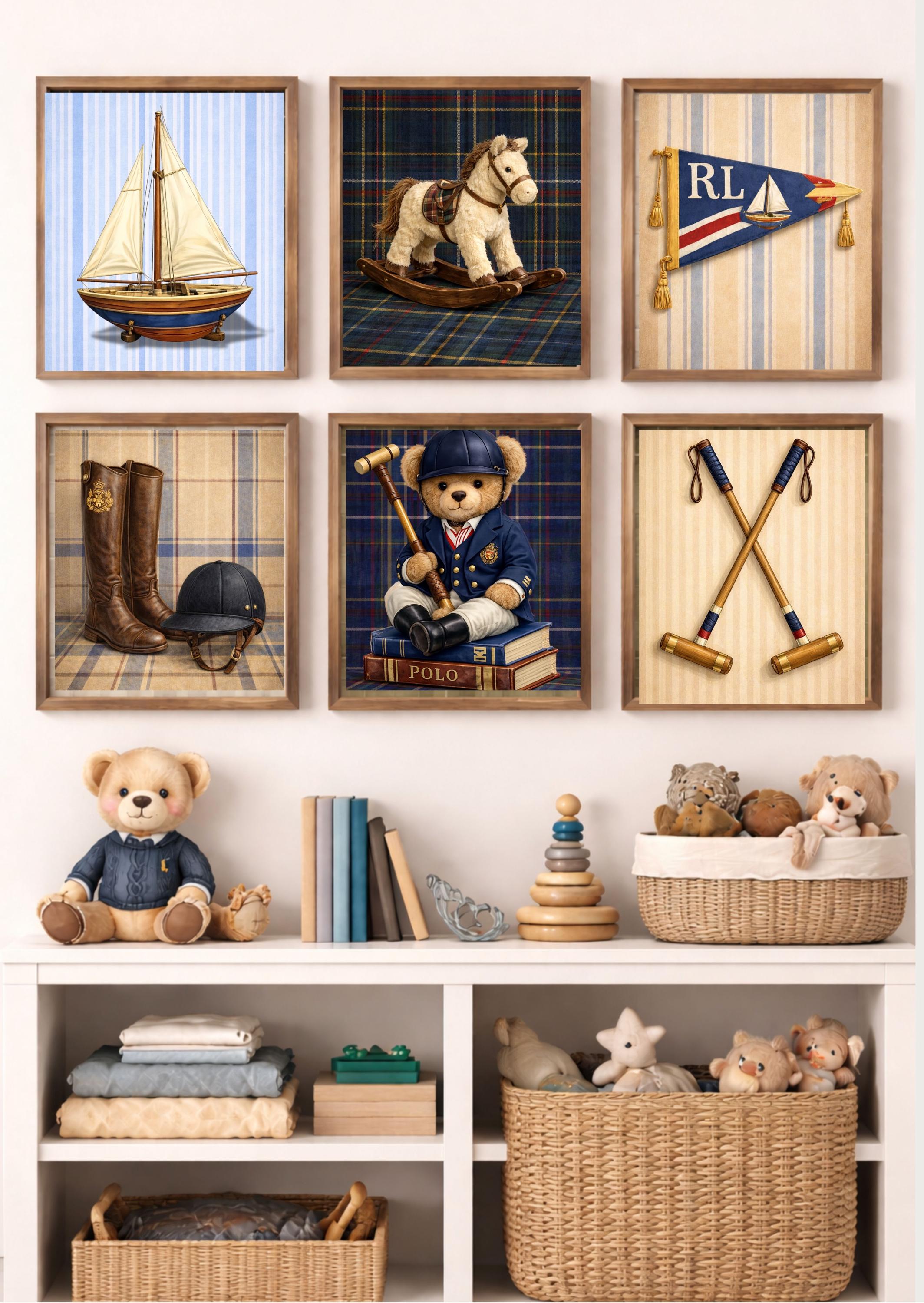 Polo Ralph Lauren Inspired | Nursery Art Set | Baby Boy Decor Printable ...