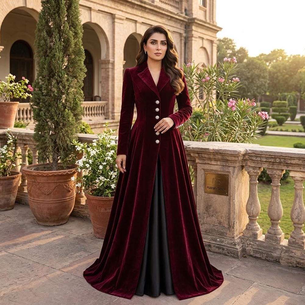 burgundy western dress Size:54Regular