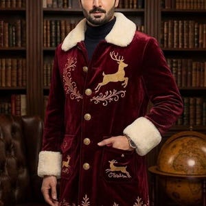 Luxury Exquisite -Embroidered Velvet Santa Suit - The Ultimate Professional Santa Costume
