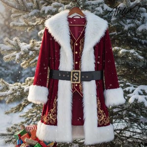 Disfraz De Papá Noel Para Hombre – Traje De Terciopelo Con Barba, Peluca, Gorro Y Accesorios, Tallas M A XXXL