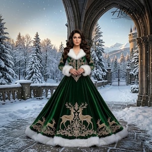 dark green queen dress Amazon.com: miccostumes Women's Medieval Renaissance Dress Queen Princess Cosplay Costume Empire Style Green Velvet Dress Low Neckline(S) : Clothing, Shoes & Jewelry