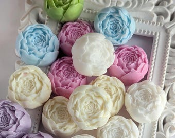 Jabón de peonía hecho a mano, jabón floral de glicerina, regalo para invitados de boda y despedida de soltera, baño botánico perfumado, elegante decoración para fiestas.
