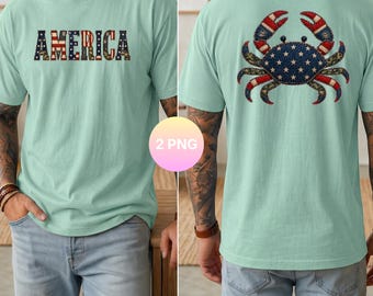 America Crab PNG, 4th Of July Crab Sublimation, Patriotic Crab Shirt, American Flag Crab PNG, Independence Day Digital Download