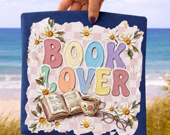 Book Lover Brushstroke Retro Floral PNG, Book Nerd  Summer T Shirt Design, Bookish Flower Png, Brush Stroke Paint Png, Sublimation Design