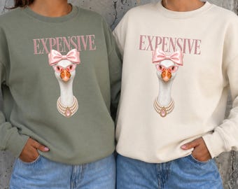 Expensive Goose PNG, Coquette Goose Sublimation Design, DTF Transfer, Pink Bow Goose Shirt, Pearl  Goose, Funny Goose Digital Download