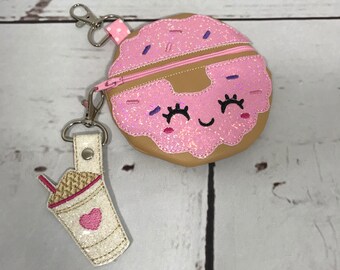 Donut, Donuts, Doughnuts, Donut Lover, Foodie, Food Lover, Donut Pouch, Donut Bag, Zipper Pouch, Kawaii