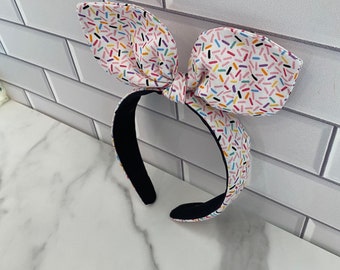 Headband, Bow Headband, Knot Headband, Bow Knot Headband, Pinup, Rockabilly, Sprinkles, Cupcakes, Sweets, Baking
