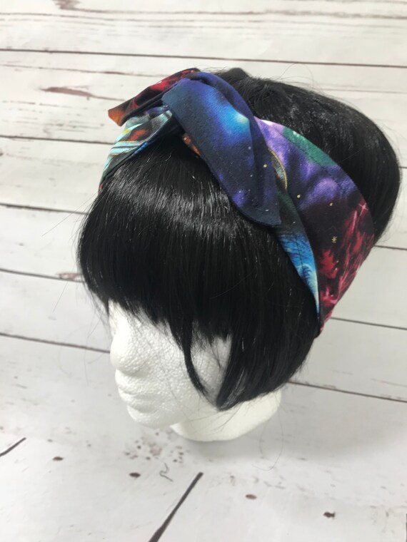 Space Headband Hair Wrap Headband Wired Hair Wrap Galaxy Space Planets Solar System