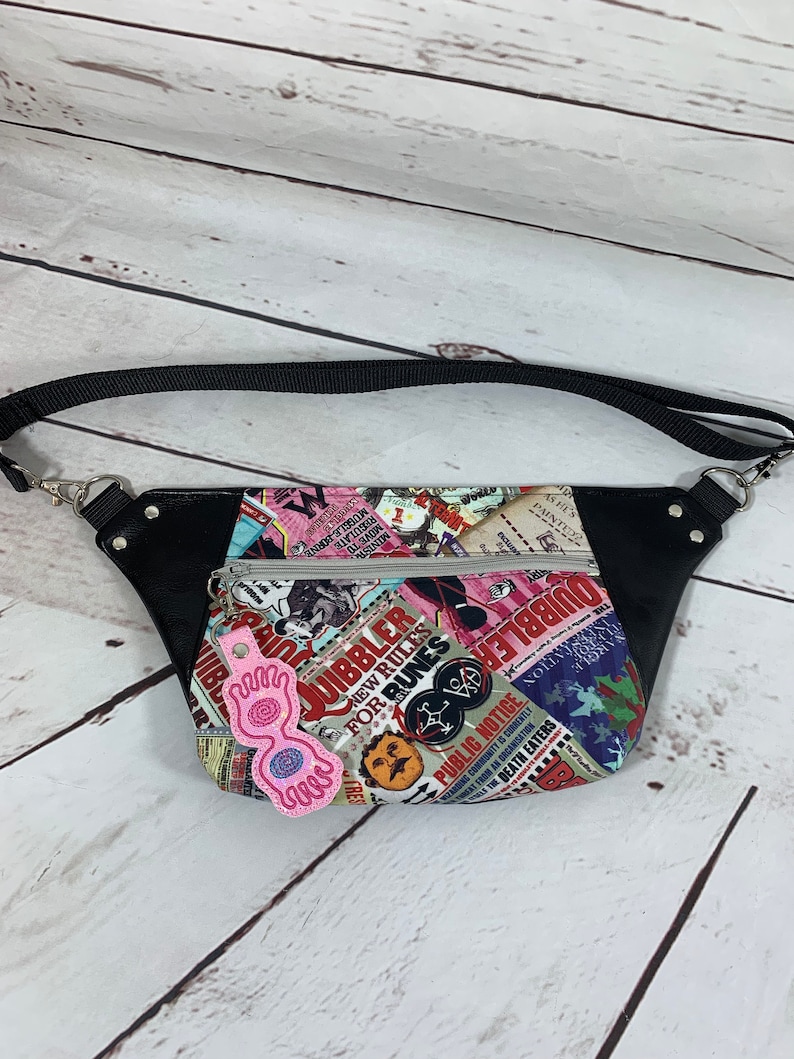 Boy Wizard Zipper Bag Luna Fanny Pack Wizard School Kangaroo Pouch Waist Pouch Hip Bag Wizard Carry All Magic Magic News