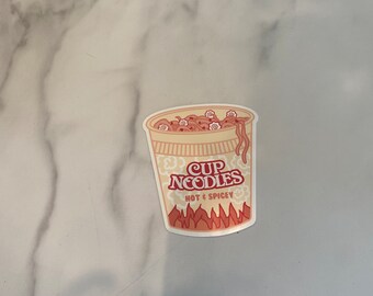 Sticker, Stickers, Hot and Spicy, Kawaii, Ramen, Cup of Noodles, Noodles, Foodie