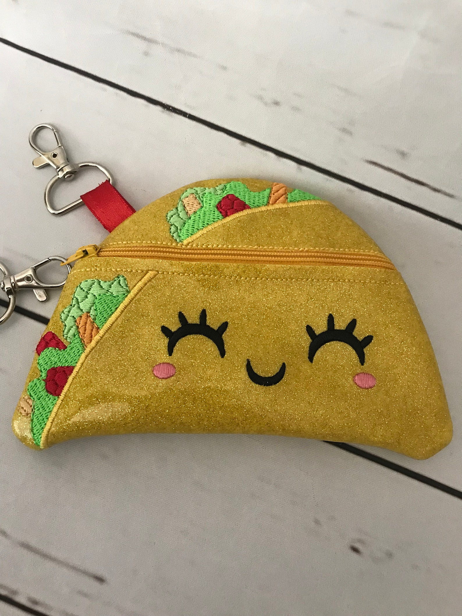 Taco Tacos Taco Lover Foodie Food Pouch Taco Pouch Taco Etsy