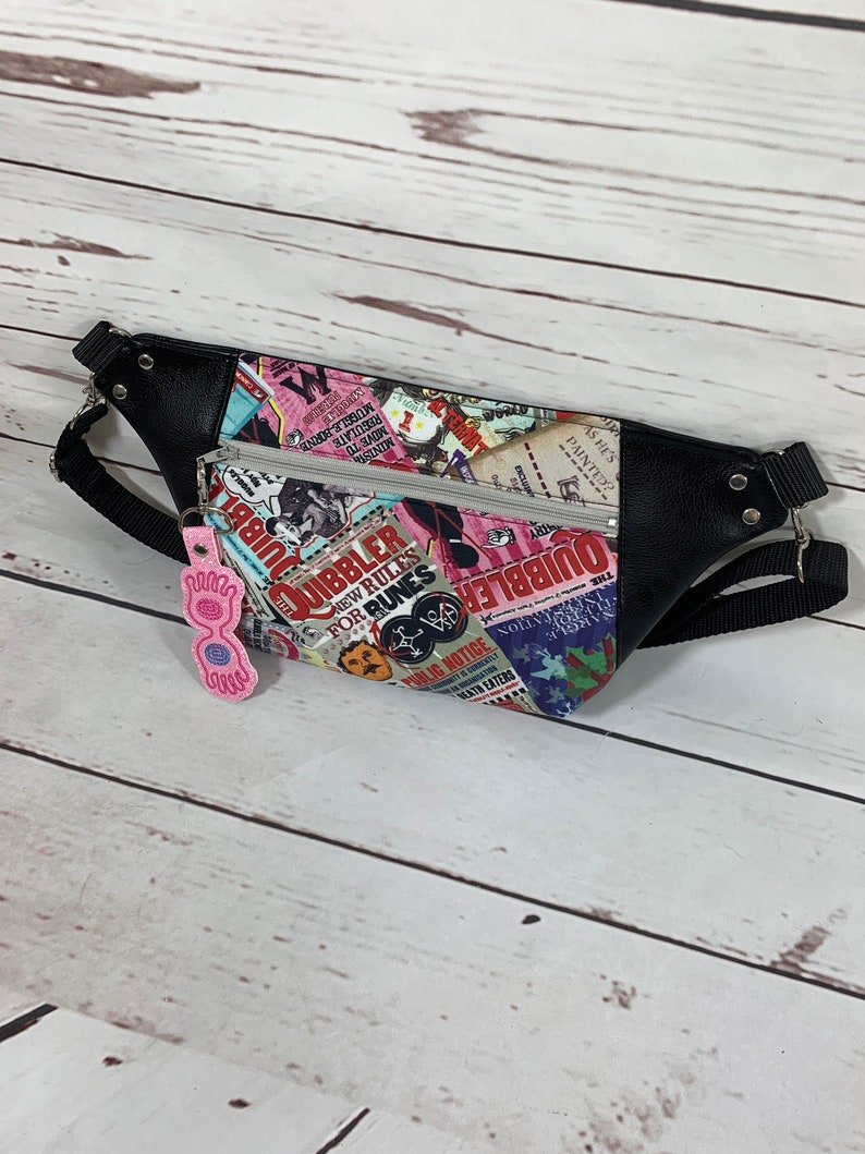 Boy Wizard Zipper Bag Luna Fanny Pack Wizard School Kangaroo Pouch Waist Pouch Hip Bag Wizard Carry All Magic Magic News