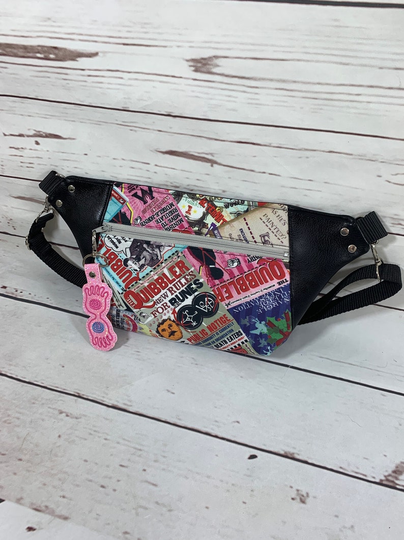 Boy Wizard Zipper Bag Luna Fanny Pack Wizard School Kangaroo Pouch Waist Pouch Hip Bag Wizard Carry All Magic Magic News