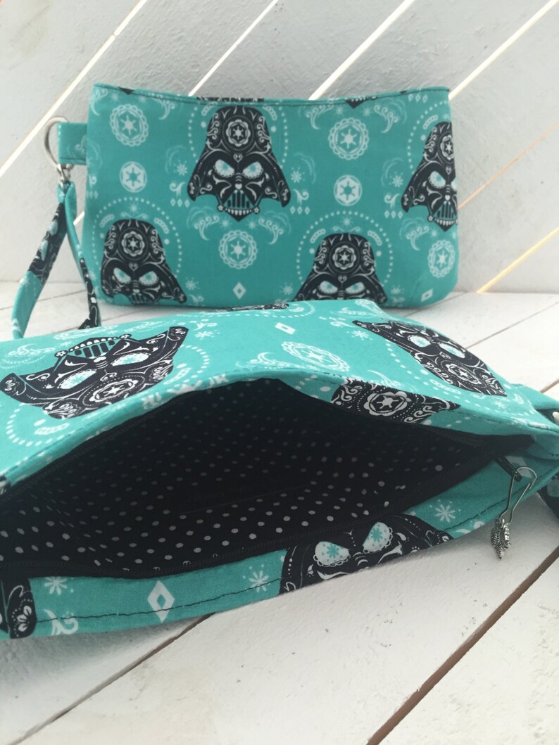 Star Darth Space Handbag Wars Cosplay Sugar Skull Wristlet Pouch Clutch Vader Purse Zipper Pouch Bag