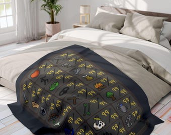 Manta polar RuneScape Max Skills, manta para jugadores de RPG de la vieja escuela, decoración acogedora para juegos OSRS