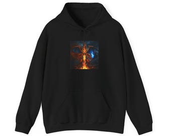 Sudadera con capucha con diseño de Charizard / Ilustración de Pokémon Elemental de Fuego y Hielo