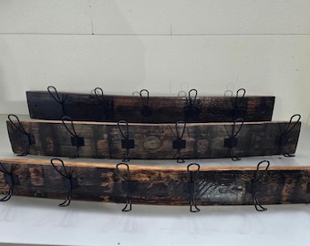 Rustic/Farmhouse Bourbon barrel stave coat rack