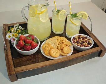 Rustic decorative tray with handles-Tray A