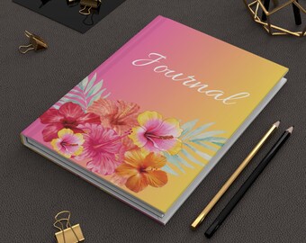 Tropisch hibiscus bloemendagboek | Notitieboek met harde kaft
