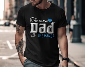 T-shirt gamer-vader, The Man The Myth The Gamer-T-shirt, Vaderdagcadeau, gaming vader kleding, verjaardagsshirt echtgenoot vader