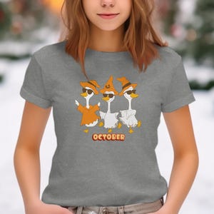 Cute Duck Halloween T-Shirt, Spooky Season Witch Hat Ducks October Fall Kids Youth Tee, Funny Toddler Baby Onesie Gift Idea
