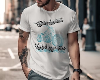 Biker by Birth Rebel by Choice motorfiets T-shirt, vintage Chopper Rider Tee, Moto Lifestyle cadeau, aangepast grafisch fietsshirt voor hem/haar