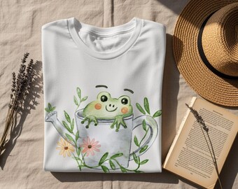 T-shirt Petals and Peace madeliefje, T-shirt met bloemenwaterverf, Cottagecore Aesthetic top