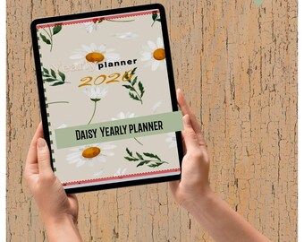 Digitale planner voor Daisy 2026, pdf met hyperlink |  Notitiepagina's voor het volgen van doelen en organisatie