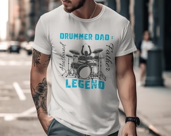 Drummer vader T-shirt legende vader echtgenoot musicus T-shirt. Beste cadeau voor vader, Vaderdag, verjaardag, drummerkleding.