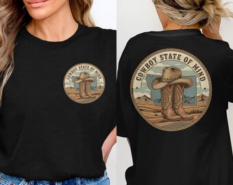 Cowboy State of Mind T-shirt, western grafisch T-shirt