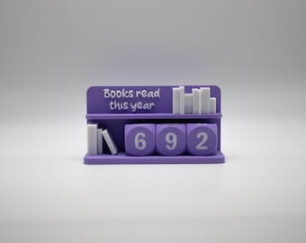3D Printed Books Read This Year Tracker – Rotating Number Display Shelf