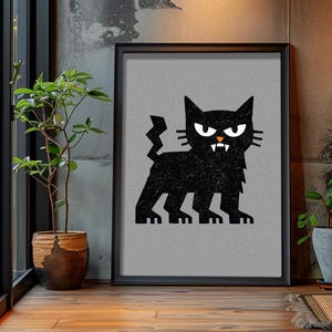 Rex States Vol. 01 –  DEADPAN | Bold Graphic Cat Art Print | Digital Download