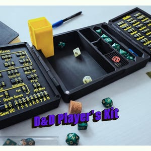 D&D-Spielerset – Das ultimative Zubehör für epische Spielsitzungen (anpassbar) – Status- und Fertigkeitsanzeige – Würfelbrett