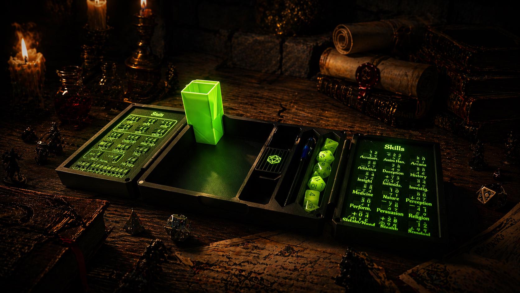 Dungeons & Dragons Stat Tracker, Dice Tray Glow in the Dark, DND ...