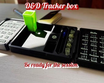 Glow-in-the-dark D&D-statistieken- en vaardigheden-trackerbox — Het ultieme accessoire voor epische gamesessies (aanpasbaar) — Statistieken- en vaardigheden-tracker