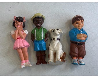 Little Rascals Our Gang 4 PVC Figurenset King World Vintage 1985 Darla Petey